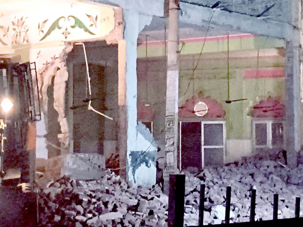 Bulldozers on mosque and temples in Faridabad